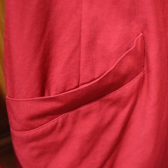 Ellen Tracy Red Wool Belted Shirt Dress 10 - Picture 10 of 16